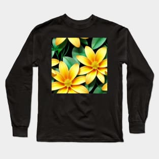 Just a Vibrant Flower Pattern 9 - Bright and Cheerful Design for Home Decor Long Sleeve T-Shirt